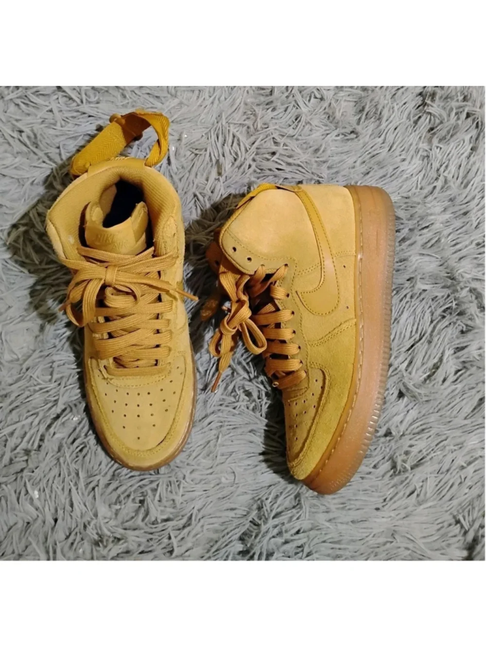 Nike Air Force 1 One High GS Youth Size 4.5 Wheat Flax Brown Suede CK0262-700